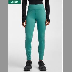 Emerald kelly green side panelled brushed jersey legging NWT
